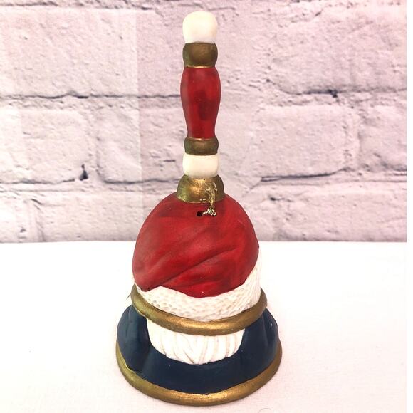 Santa Claus Bisque Ceramic Hand Painted Christmas Holiday Hand Bell - Picture 2 of 8